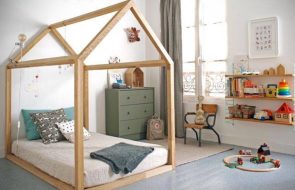 letto a forma di casa minimalista per bambini