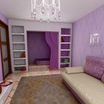 Design della camera da letto e del soggiorno