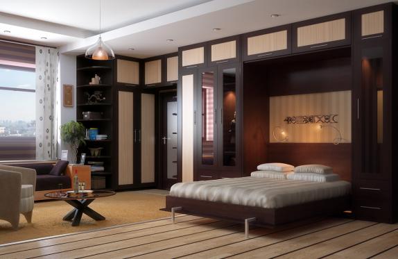 Progetto di camera da letto con letto a soppalco