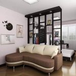 Design della camera da letto e del soggiorno