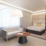 Interno del soggiorno e della camera da letto