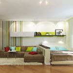 Design degli interni del soggiorno e della camera da letto