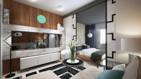 Progetto soggiorno-camera da letto