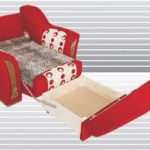 Poltrona-letto pieghevole rossa