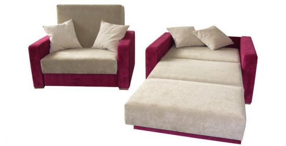 Poltrona letto pieghevole con contenitore