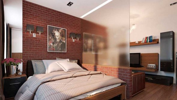 Separare il soggiorno dalla camera da letto con una parete divisoria