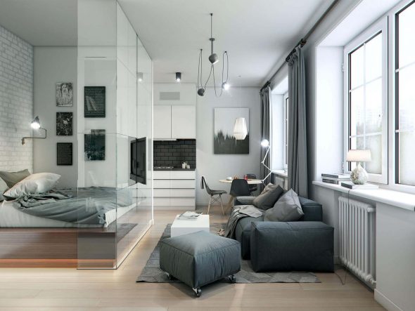 Camera da letto con soggiorno