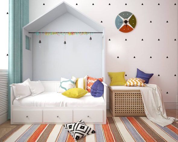 letto a forma di casa elegante per bambini