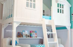 letto a forma di casa sull'albero
