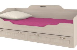 letto per bambini con sponda laterale in rovere sbiancato