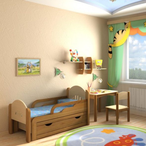 Camera per bambini con letto estraibile
