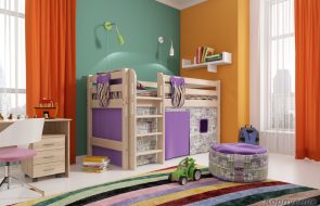 letto lilla per due bambini