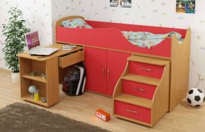 letto a castello rosso per bambino