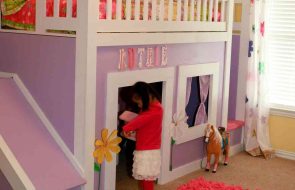 casa letto per ragazze lilla