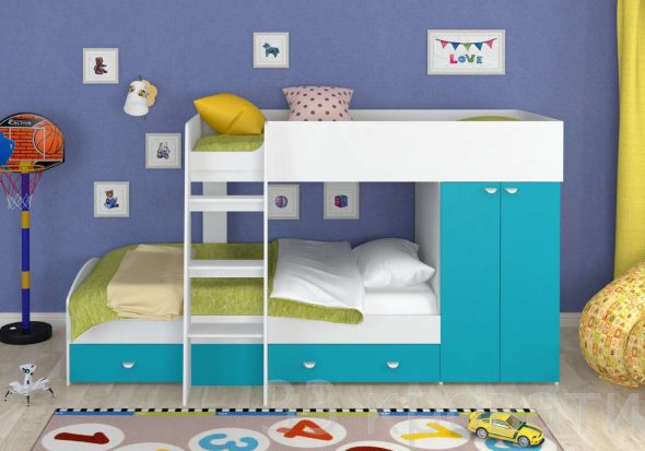 letto a castello con armadio
