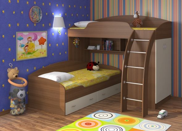 letto a soppalco per cameretta bambini