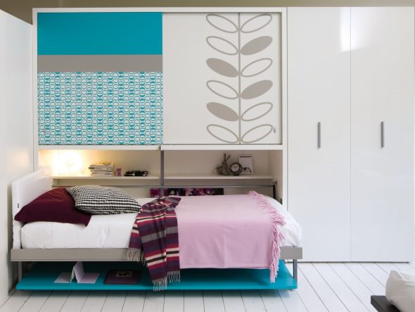 Letto integrato in una cassettiera