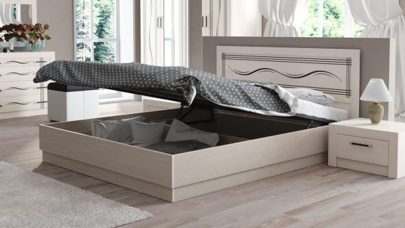 letto sollevabile con mobiletto inferiore