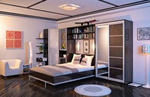 letto sollevabile con librerie