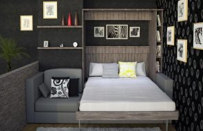 letto sollevabile in stanza nera