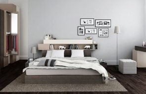 Esempio di mensola sopra il letto
