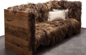 pouf di pelliccia