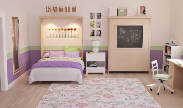 letto pieghevole verticale nella cameretta dei bambini