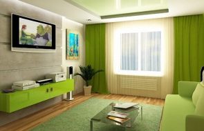 divano interno soggiorno verde