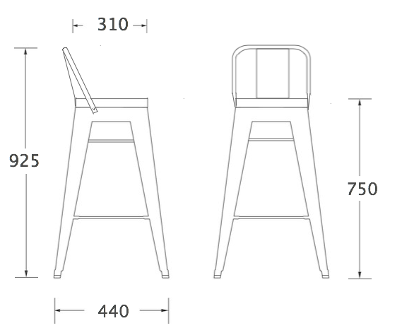 Disegno di uno sgabello da bar fai da te