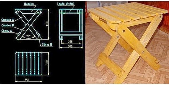 Sedia da pesca in legno fai da te