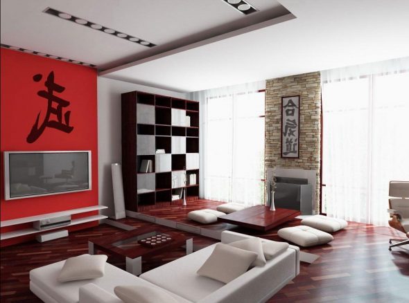 Design del soggiorno in stile giapponese