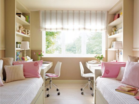 Design della cameretta stretta per bambini