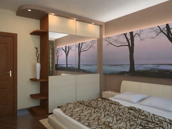Interno di una camera da letto stretta