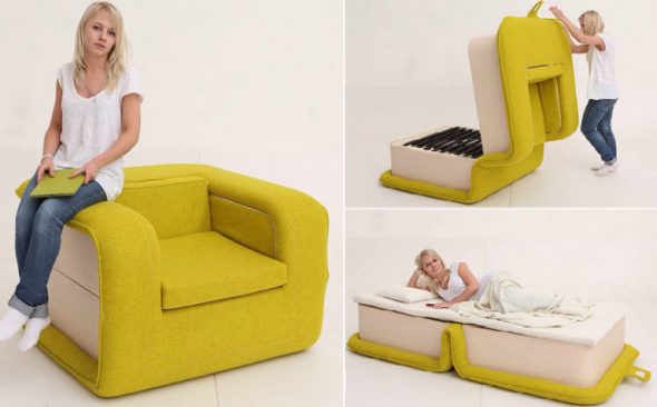 Divano letto giallo