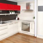 Set da cucina in bianco e rosso