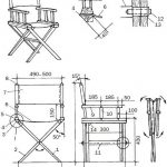 Disegno di sedia pieghevole