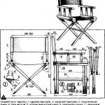 Disegno di sedia pieghevole in tela