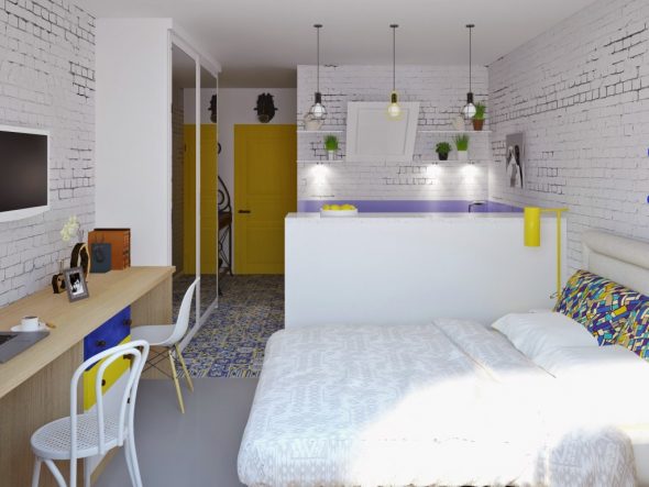 Camera da letto con soggiorno