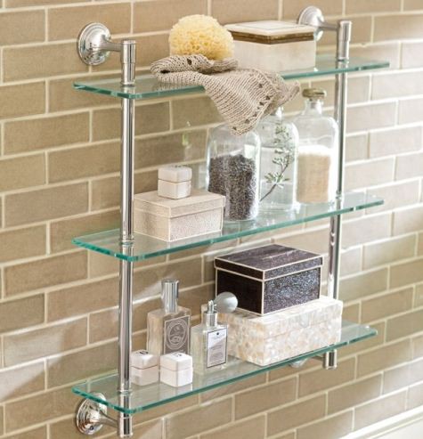 Mensola in vetro per bagno