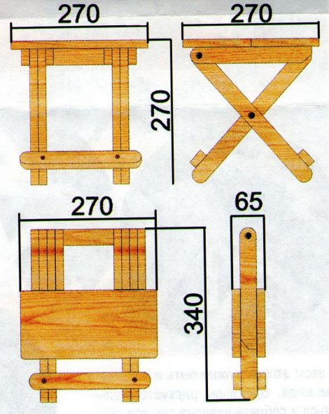 Disegni di sedie pieghevoli fai da te