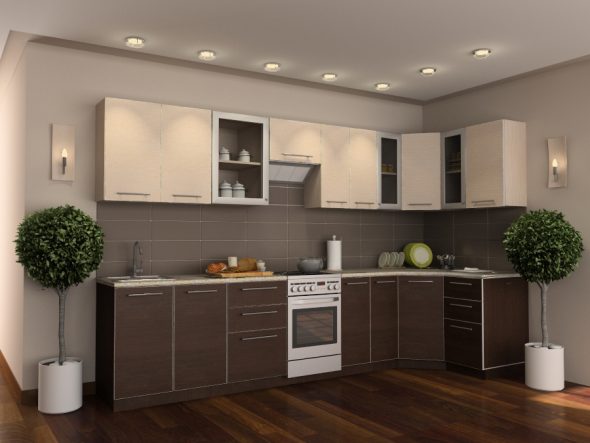 Set da cucina angolare in wengé
