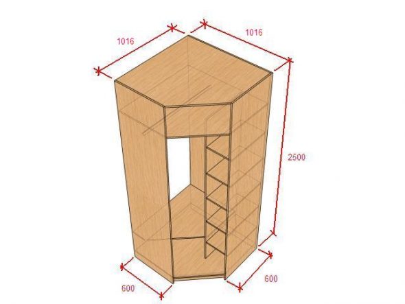 Armadio angolare per balcone