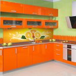 set da cucina arancione