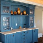 cucina beige e blu