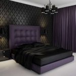 camera da letto nera e viola