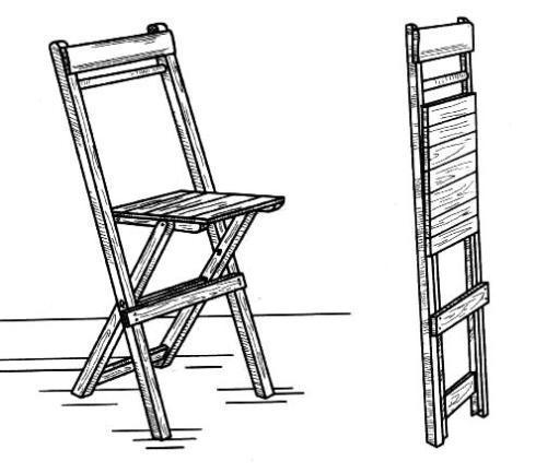 Sedia pieghevole in legno fai da te con schienale