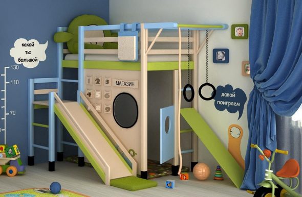 letto per bambini con scivolo