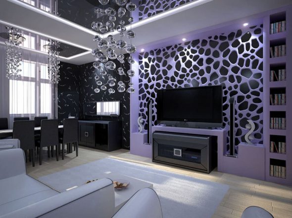 design degli interni del soggiorno
