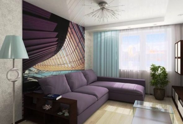 piccola camera da letto con divano