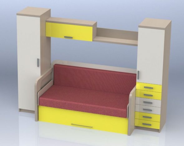 letto trasformabile compatto per soluzioni d'interni